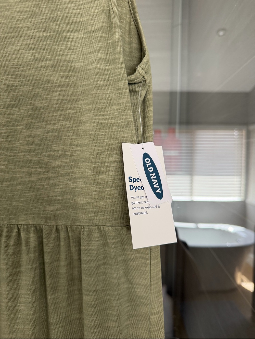 Women’s Olive Green Sleeveless Tiered Dress - Picture 2 of 3